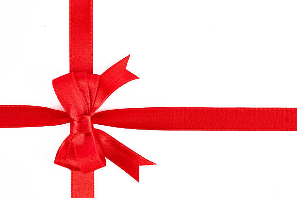 istock Red ribbon and bow on white background 2213775124