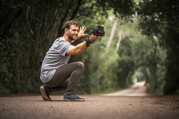 Vlogger filming a himself a video