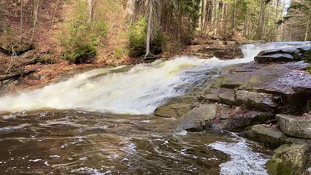 istock A Beautiful Scenic Waterfall Gracefully Flowing Over a Rocky Edge Surrounded by a Lush Forest 2213786883