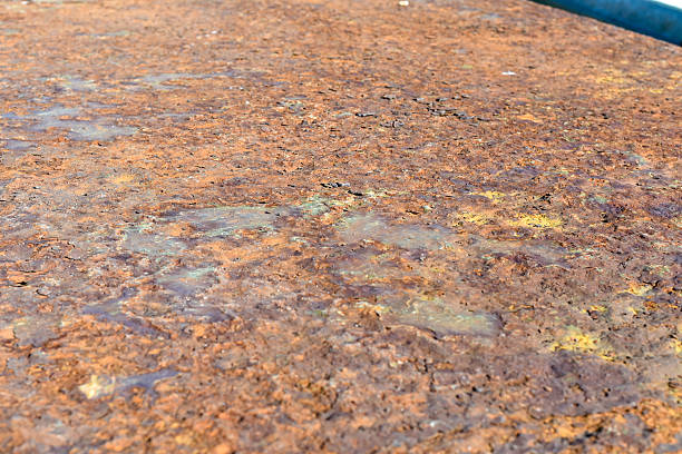 rusted metal surface, full frame rusted metal background. Grunge rusty corten steel texture background. Orange brown metal pattern of rusty iron stone with rough surface for modern architecture banner