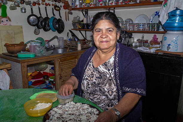 istock Mexican chef preparing traditional mole sauce in kitchen 2213787202
