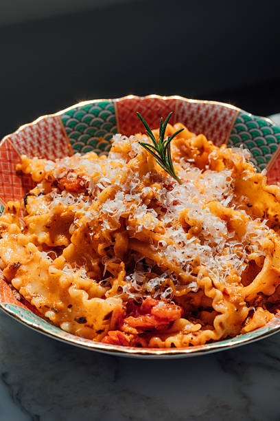 istock bowl of Mafalde pasta with red sauce 2213793407