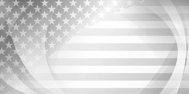 istock A waving American flag with stars and stripes in gray colors. 2213797242
