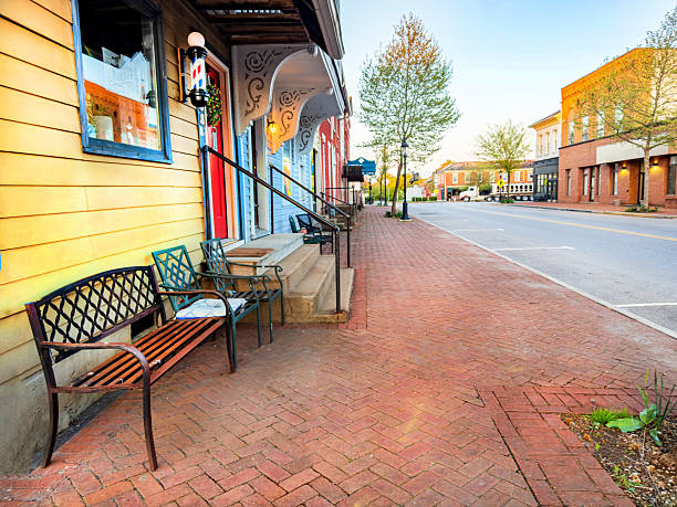 istock Hometown Feel:  Local Barbershop on Main Street 2213797716