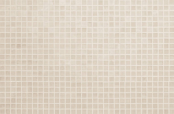 istock Cream light ceramic wall chequered and floor tiles mosaic background in bathroom, kitchen. Design pattern geometric with grid wallpaper texture decoration pool. Simple seamless abstract surface clean. 2213800805