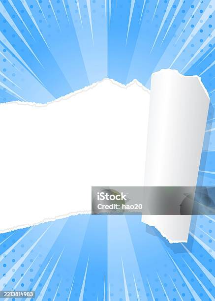 Dot Pattern Ripped Paper Sunburst And Torn Paper Background Concentration Line Effect Dot ...