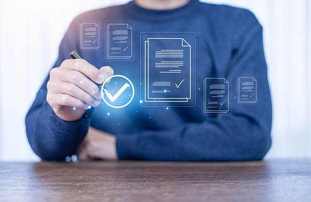 istock The technology business quality audit checklist uses an online concept with a document format and a controllable safety survey. 2213814998