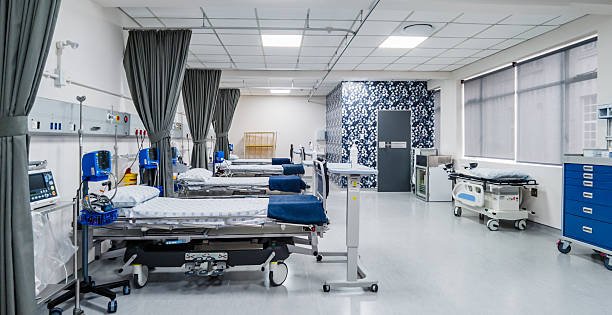 istock Modern empty hospital ward setup for patient care and treatment 2213820314