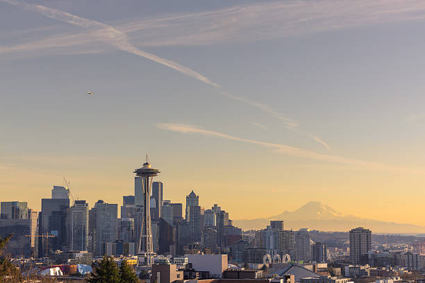 istock Seattle Skyline with Mount Rainier at Sunset 2213828163