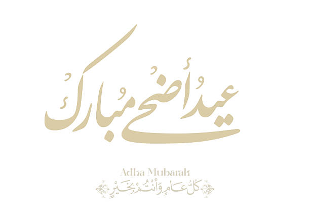 ilustraciones, imágenes clip art, dibujos animados e iconos de stock de diseño de caligrafía árabe eid adha mubarak. caligrafía de saludo para la celebración de eid al adha. traducido: día del sacrificio bendito eidul adha. عيد اضحى مبارك - eidul fitr