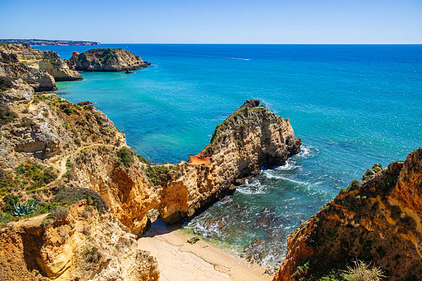 istock Rocky coastline in the Algarve (Portugal) 2213832604
