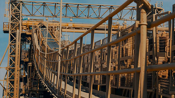 istock Electromechanical installations for mineral conveyor belts for copper production 2213833355