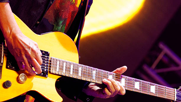 Rock musician playing guitar