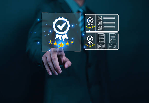 istock Businessman pointing to quality assurance icon. Audit, Business, Certification, Control, Digital, Service, Complete, Assessment, Checklist, Data with quality icon. 2213839968