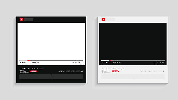 istock Video Player Mockup Template – Social Media Video Frame UI Design in Light and Dark Mode, Vector Illustration 2213845681