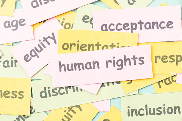 istock Human rights and humanitarian aid, charity, help and support concept, no racism and discrimination 2213848129