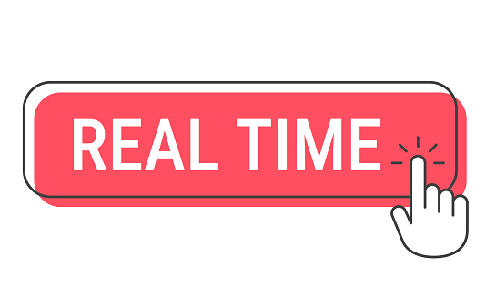 Button Click Real Life Real Time Click Button With Hand Cursor On White Background Stock ...