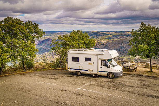 istock Camper in mountain, Portugal 2213850102