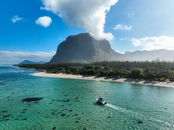 Speedboat near Le Morne Brabant coast