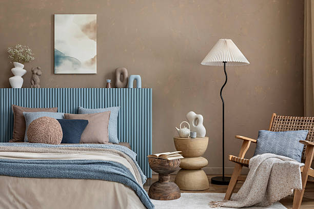 istock A detailed look at the layered bedding and decor elements in a modern bedroom, where natural materials and soft textures enhance the warm aesthetic 2213852004
