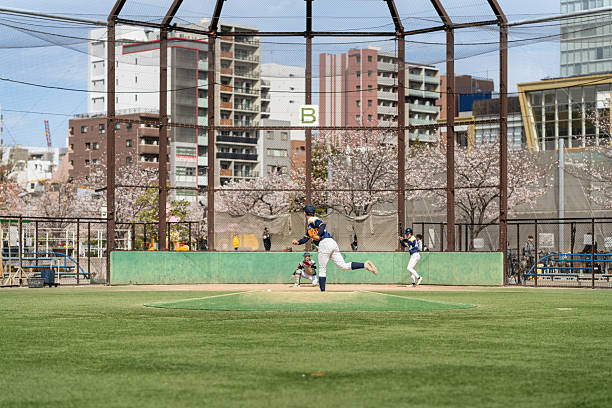 Defocused shot of a baseball player running during a game