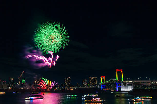 istock Winter Fireworks in the Tokyo Bay Area 2213863640
