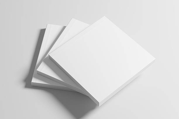istock Square Softcover Book 3D Rendering White Blank Mockup 2213869060