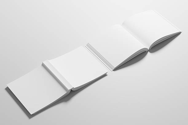 istock Square Softcover Book 3D Rendering White Blank Mockup 2213869070