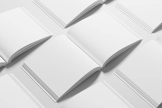 istock Square Softcover Book 3D Rendering White Blank Mockup 2213869102