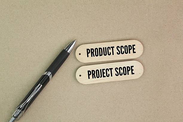 istock pen and stick with the words product scope and project scope. Scope Project Management 2213874638