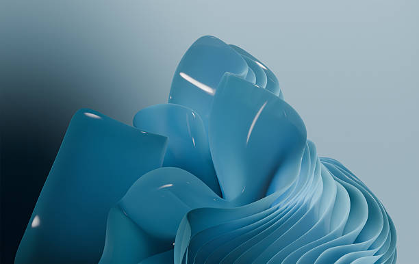 istock Premium Teal Architectural Waves with Minimalist Layered Design 2213876658