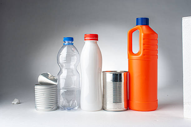 Plastic waste isolated on white