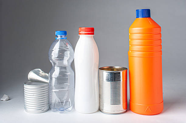 istock Plastic and aluminium  waste isolated on white 2213881671