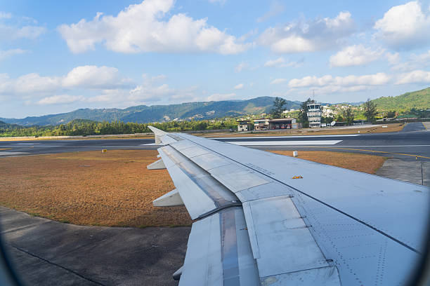 istock Wings slicing through clouds above a vibrant landscape during a late afternoon descent 2213894612