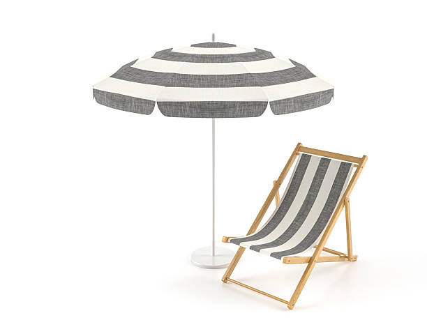 istock Beach chair and umbrella 2213899314