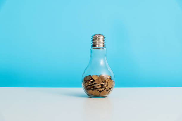 istock Light bulb with pile of coins 2213906367