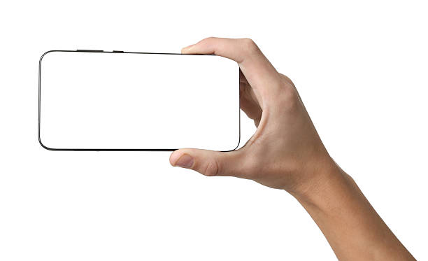 istock Man with modern smartphone on white background, closeup 2213907059
