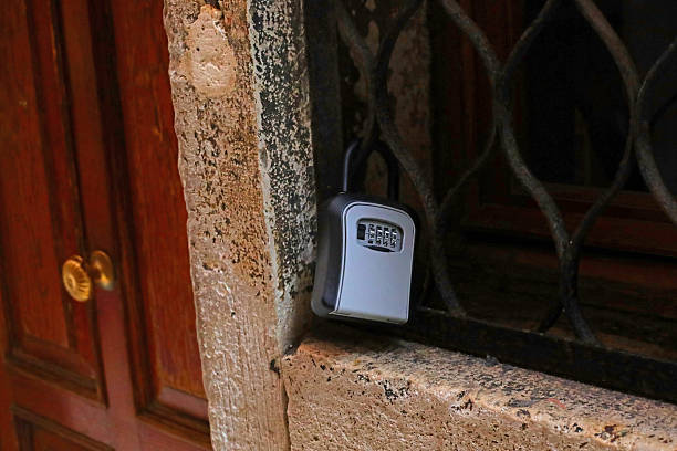 istock container for safe storage of keys to the rental apartment with secret code combination for opening near the entrance of the house in the city 2213924555