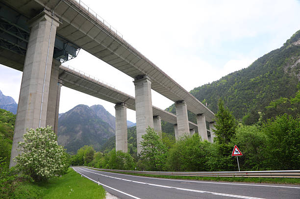 Famous Landwasser Viaduct Unesco world heritage site in the Swiss Alps at mountain village of Filisur on a snowy autumn day. Photo taken November 22nd, 2024, Filisur, Switzerland.