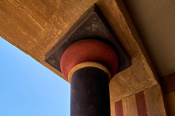 Knossos Palace, Crete, Greece north entrance with charging bull fresco.