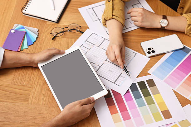 istock Group of designers working together at table, closeup 2213927780
