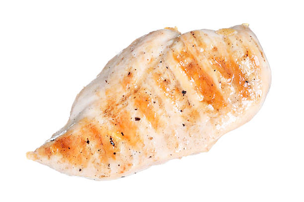 istock Delicious grilled chicken breast isolated on white 2213928271