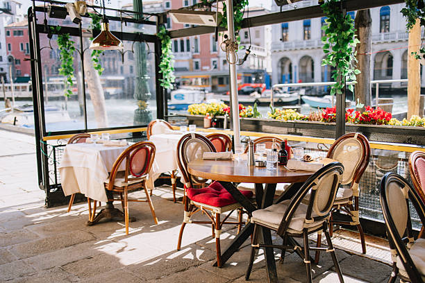 Chairs in Saint Mark Square in Venice, Italy