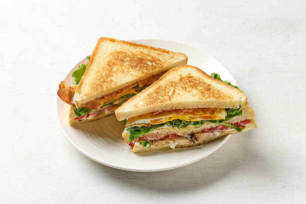 istock club sandwich on plate 2213951207