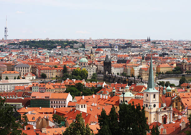 View from the Petrin tower church. Prague, Czech Republic
