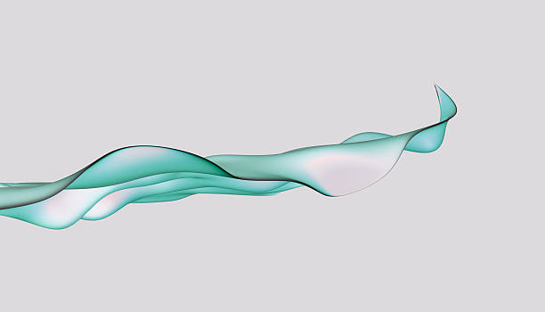istock Turquoise and white wave flowing on light gray background 2213956734