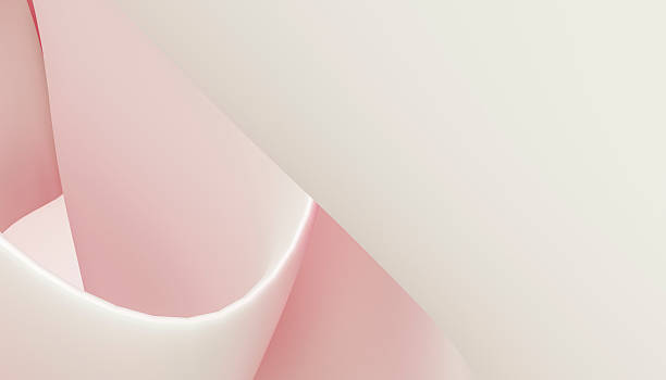 istock Abstract minimal background with pink and white curved shapes creating elegant design 2213957116