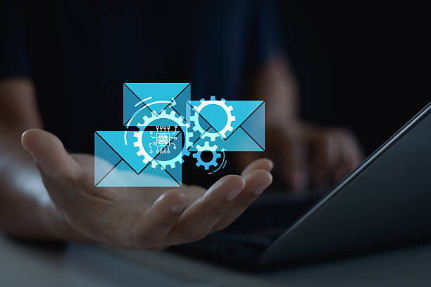 istock Email marketing, email automation, ai automation concept. Using data science to drive marketing automation. Develop an insight customer data strengthen customer engagement, retention, loyalty. 2213966028