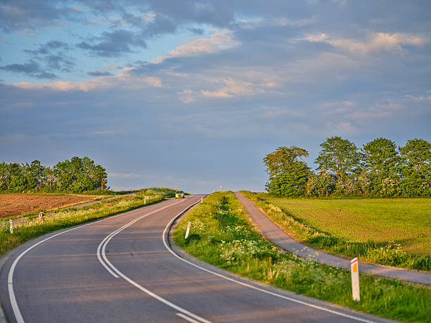 road in the countryside on a summer evening