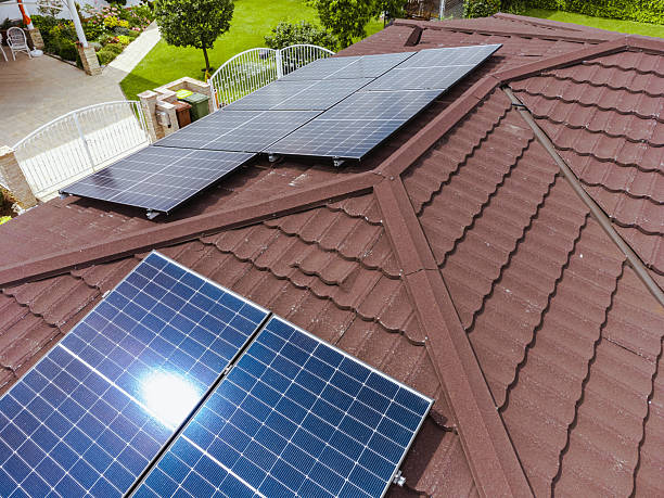 istock Solar Panels on Rooftop for Renewable Energy 2213973456